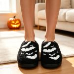 BERANMEY Halloween Slippers for Women Perfect Soft Plush Comfy Warm Slip-On Cute Womens Slippers Indoor Fluffy House Slippers for Women and Men Non-slip Fuzzy Flat Slides - Image 71